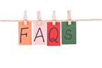 FAQS, Colorful words hang on rope