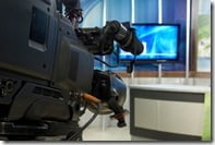 tv studio front of camera
