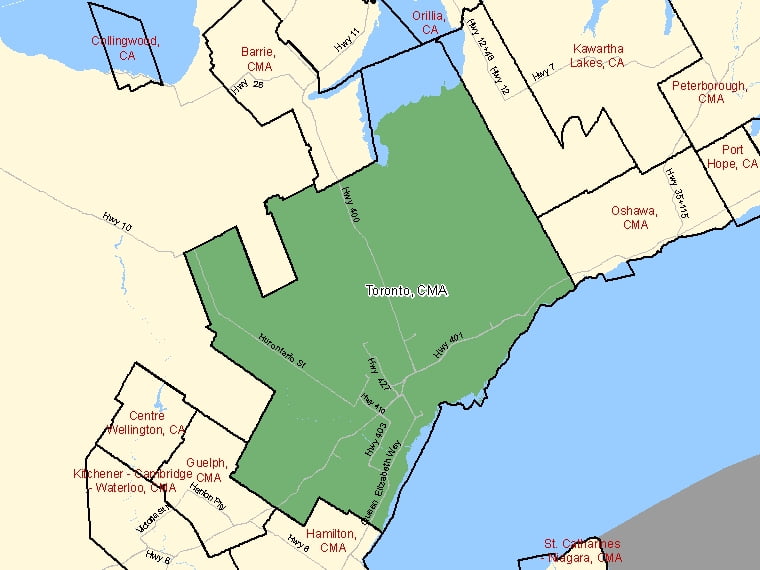 Toronto CMA. StatsCan
