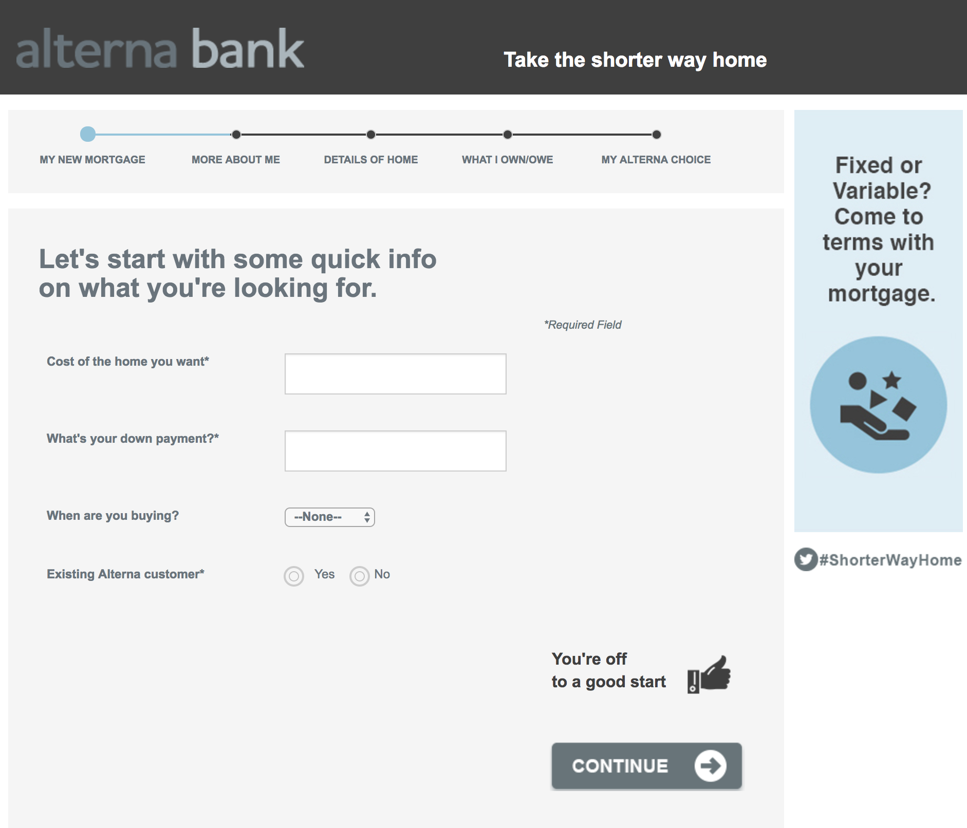 Alterna Bank Mortgage Application