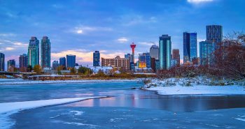 Calgary skyline winter 2024