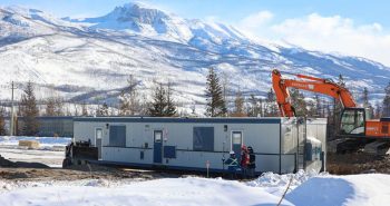 Temporary housing units in Jasper, Alberta