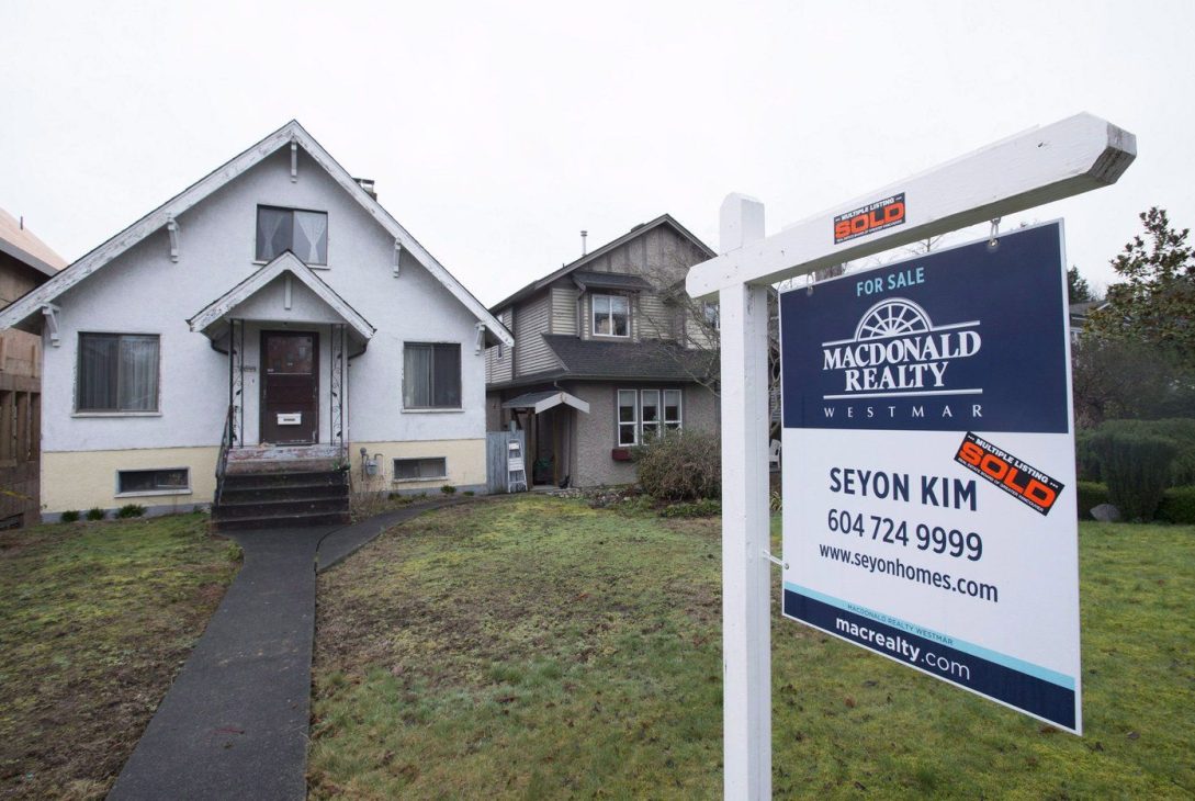 A sold home is pictured in Vancouver, B.C.