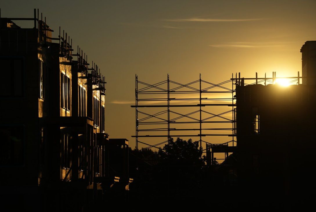 The construction of new housing in Markham, Ontario